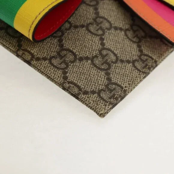 GUCCI GG Supreme Accessory Pouch PVC Beige 457233 Auth 148206V - Picture 8 of 15